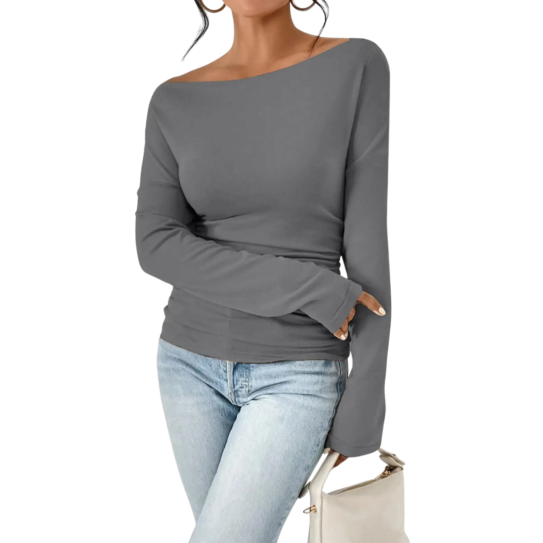 Annabelle | Sleek One-Shoulder Long-Sleeve Top