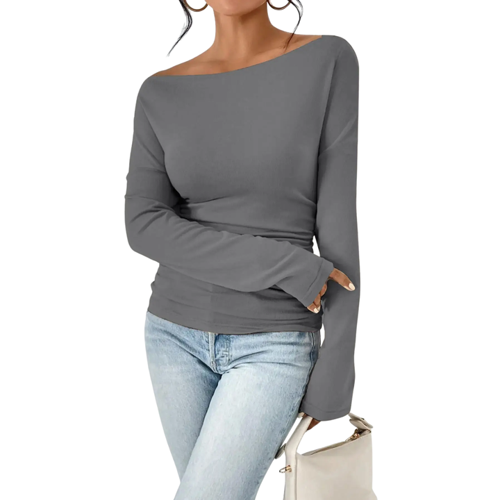 Annabelle | Sleek One-Shoulder Long-Sleeve Top