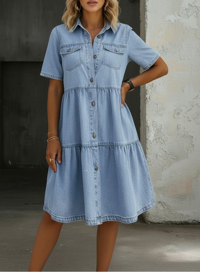 Penelope - Casual Elegant Denim Dress