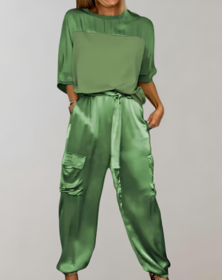 Ava | Silk cargo lounge set