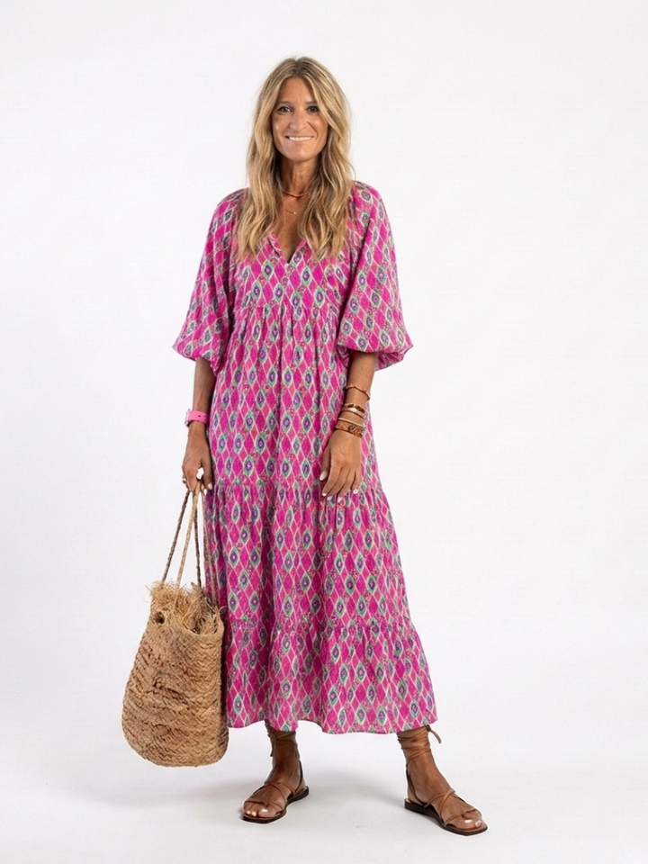 Philippa Patterned Midi Dress