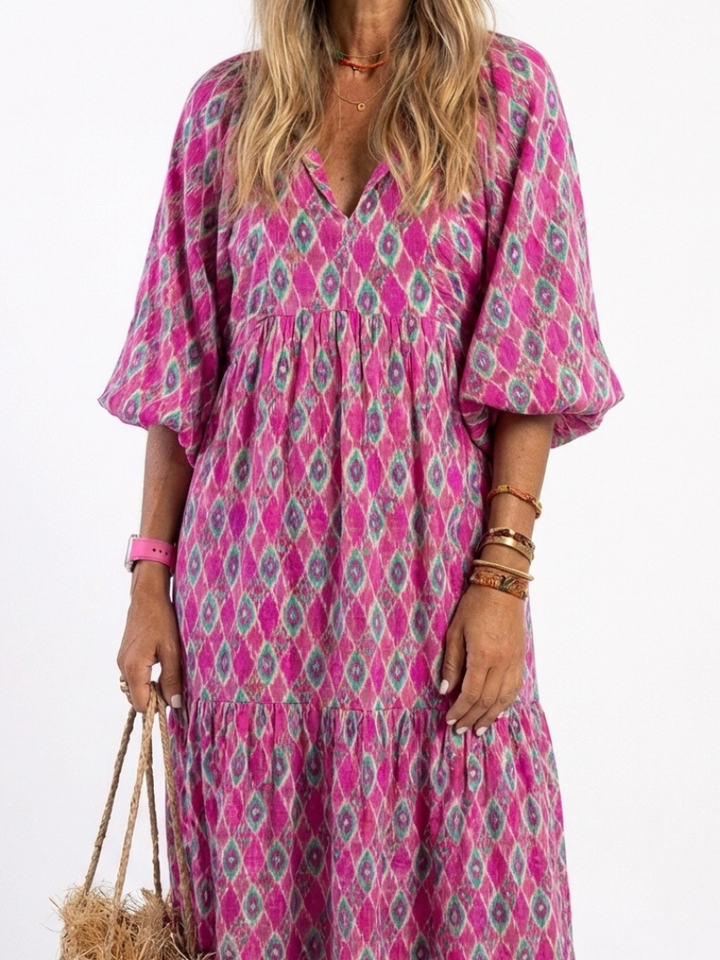 Philippa Patterned Midi Dress