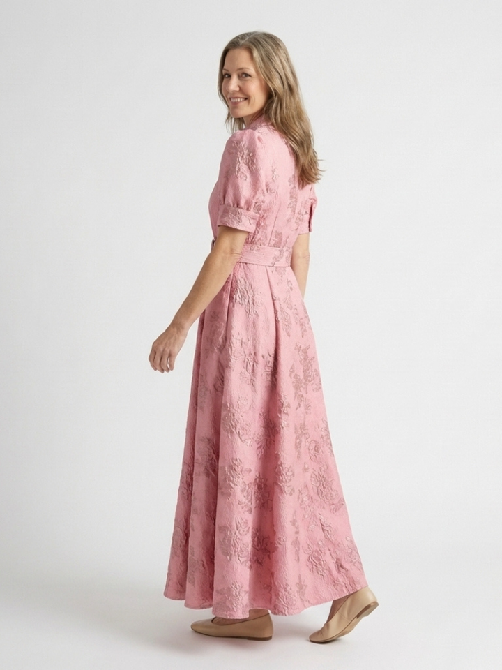 Florence Pink Belted Floral Shirt Dress