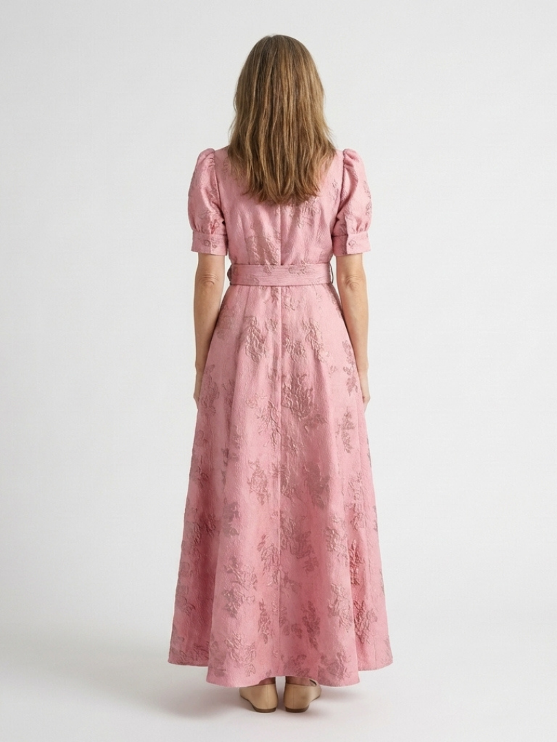 Florence Pink Belted Floral Shirt Dress