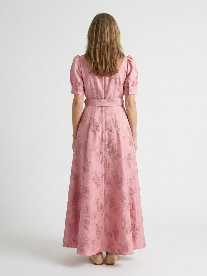 Florence Pink Belted Floral Shirt Dress