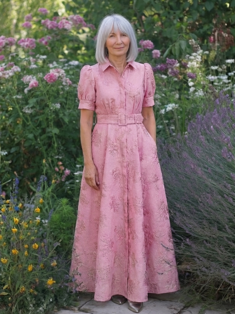 Florence Pink Belted Floral Shirt Dress