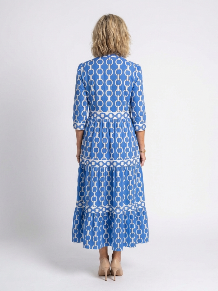 Honoria Chain Pattern Midi Dress