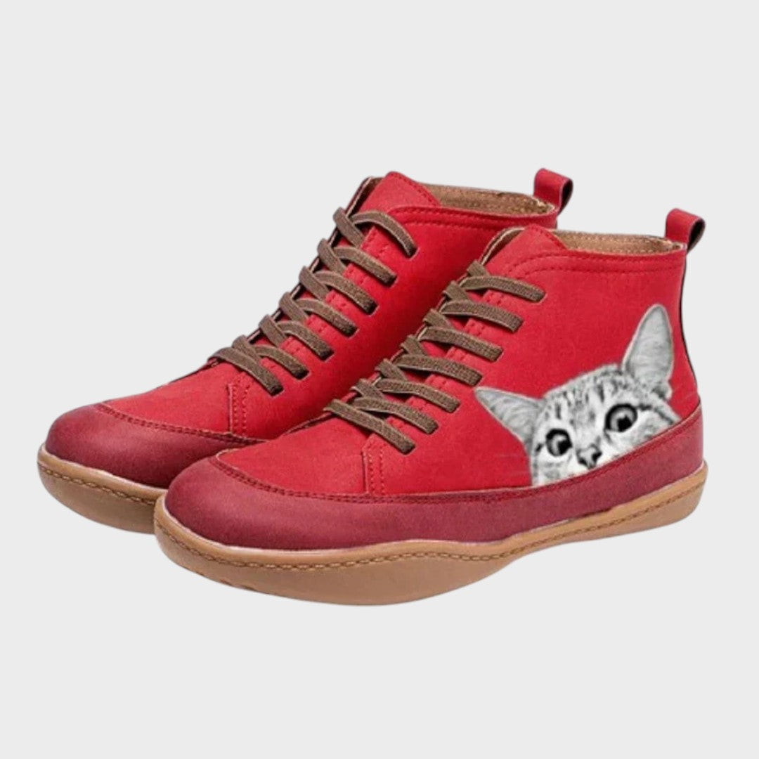 Hazel - Cat-Lover Leather Boots