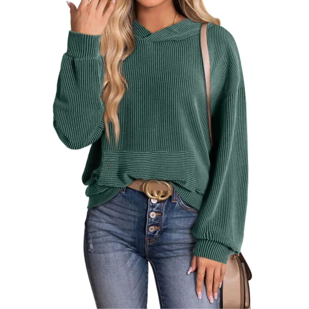 Olivia | Relaxed Twisted Hood Pullover Sweatshirt