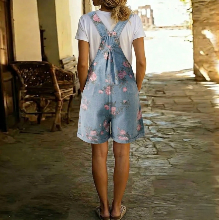 Summer - Floral Denim Jumpsuit