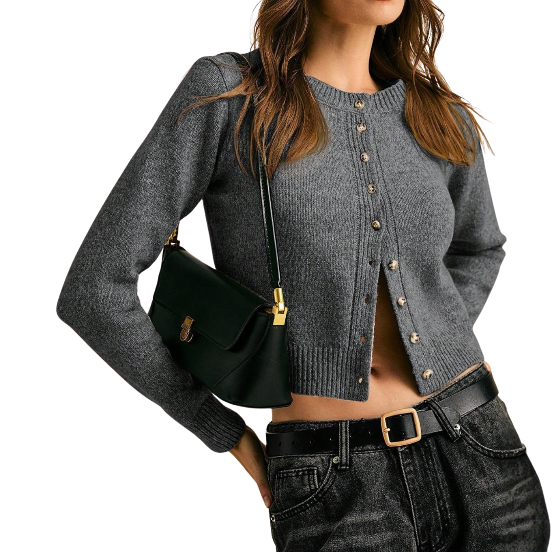 Yvette | Cosy Ribbed Button-Front Cardigan