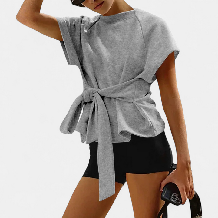 Jacinta | Relaxed Bow-Tie Crewneck Top