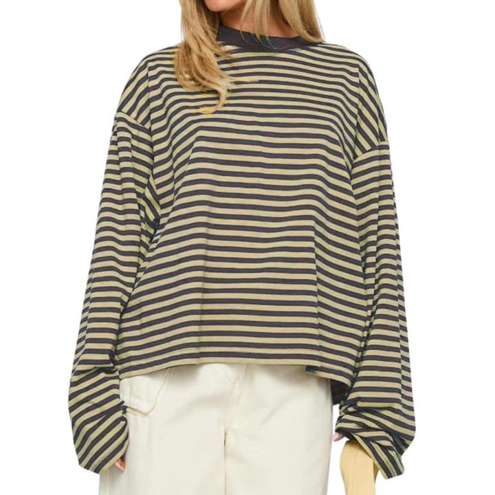 Lucy | Colour-Block Stripe Casual Sweatshirt