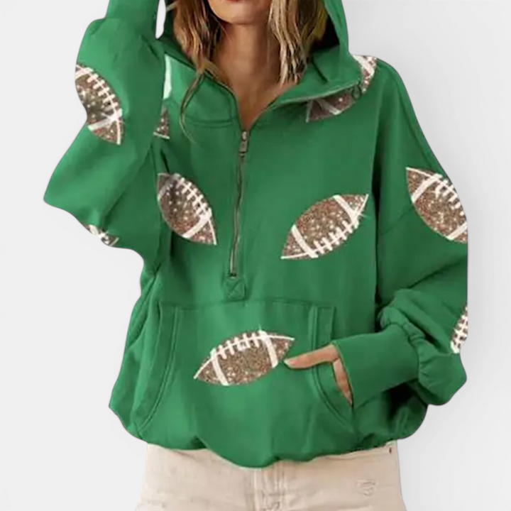 Zoe | Game Day Football Print Hoodie