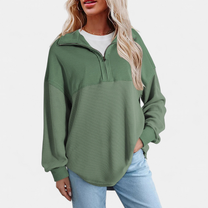 Xanthe | Relaxed Waffle Knit Pullover Top
