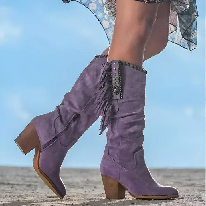 Amelia | Classic Western Fringe Boots