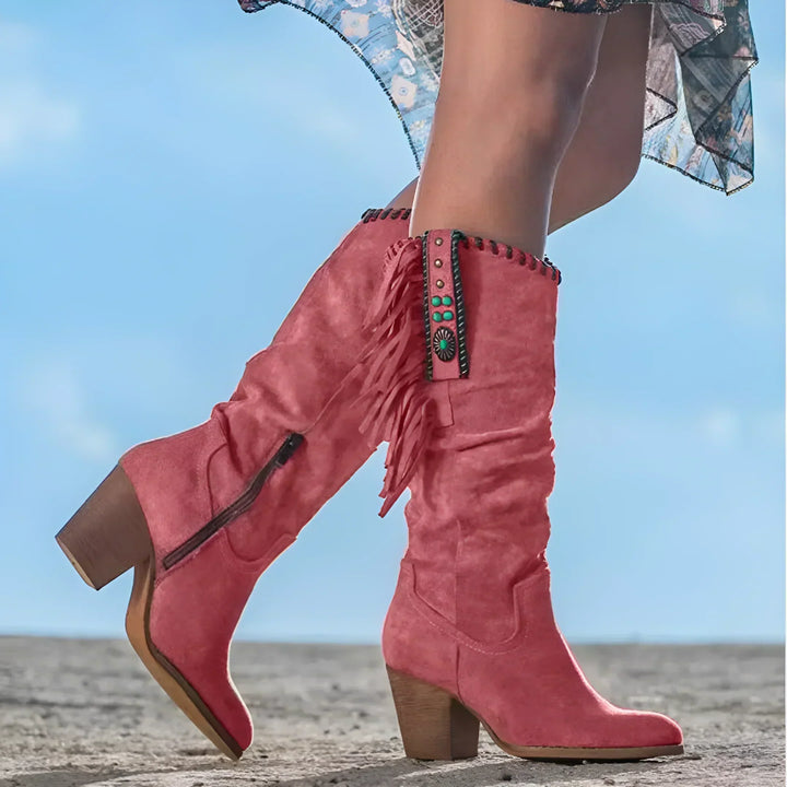 Amelia | Classic Western Fringe Boots