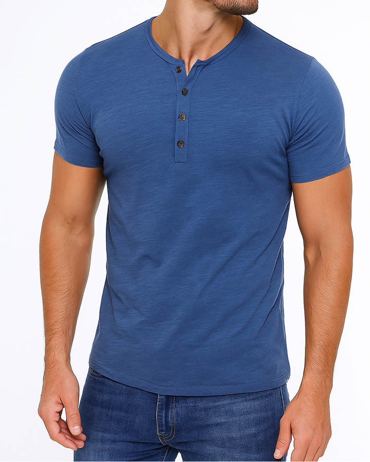 Blake - Button-Collar Henley Shirt