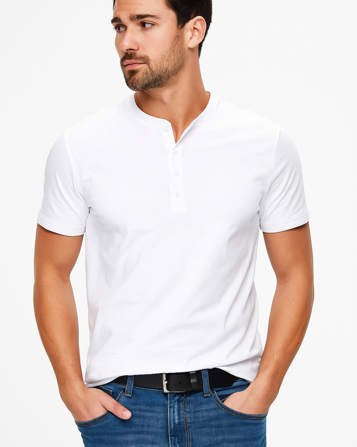 Blake - Button-Collar Henley Shirt