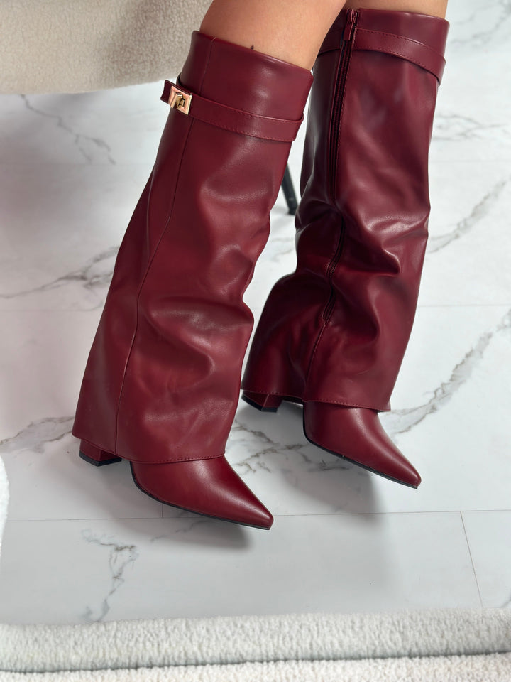 Alice | Burgundy Leather Boots