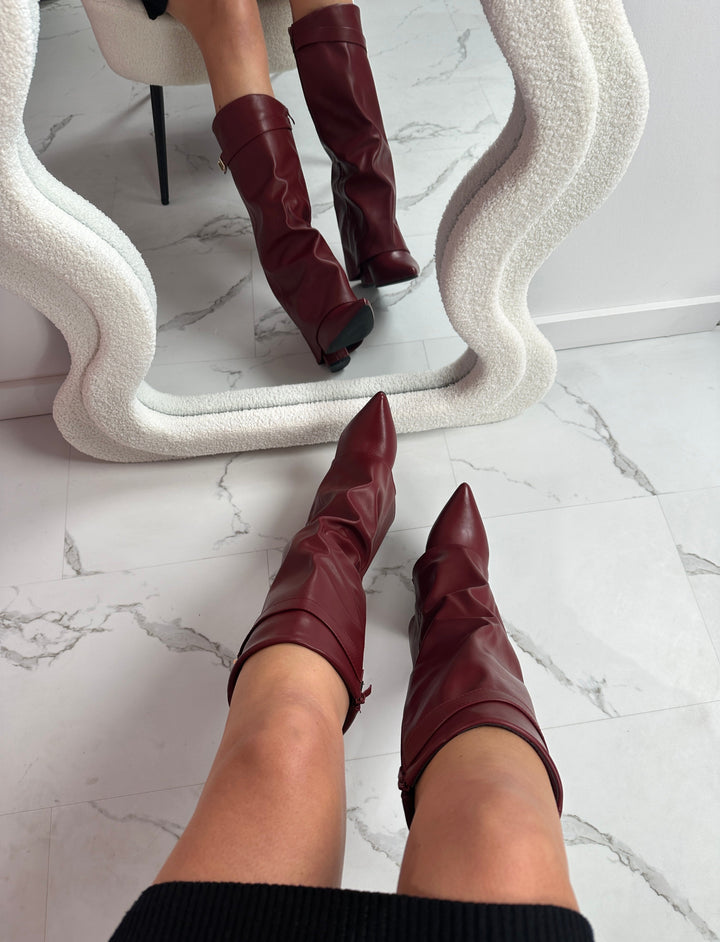 Alice | Burgundy Leather Boots