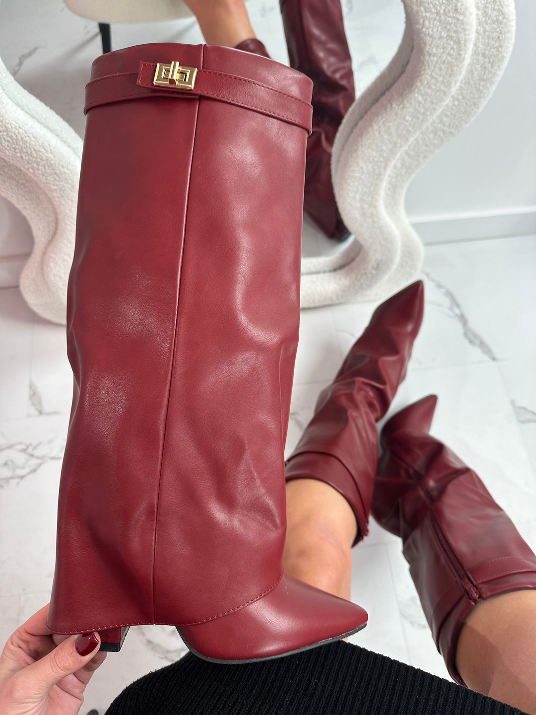 Alice | Burgundy Leather Boots