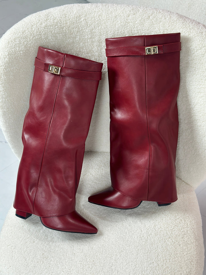 Alice | Burgundy Leather Boots