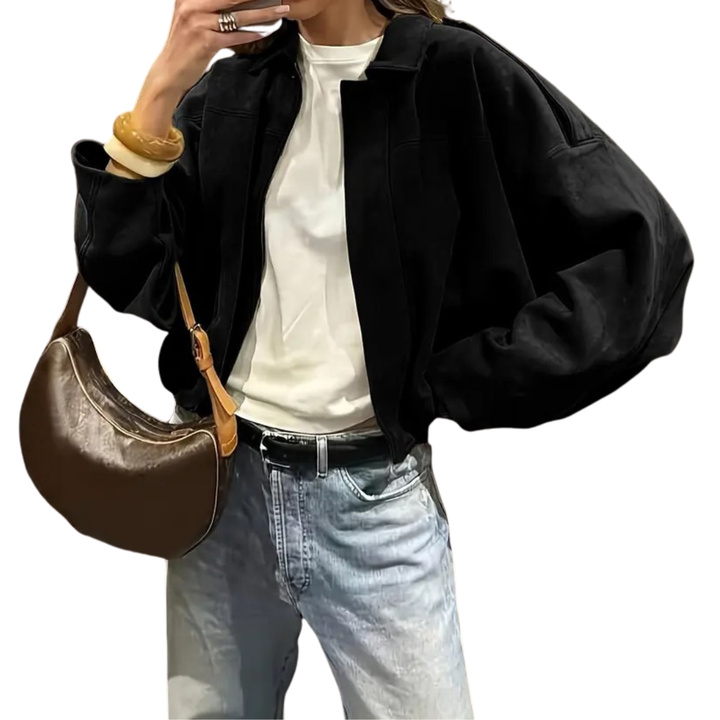 Victoria | Relaxed Suede-Feel Bomber Jacket