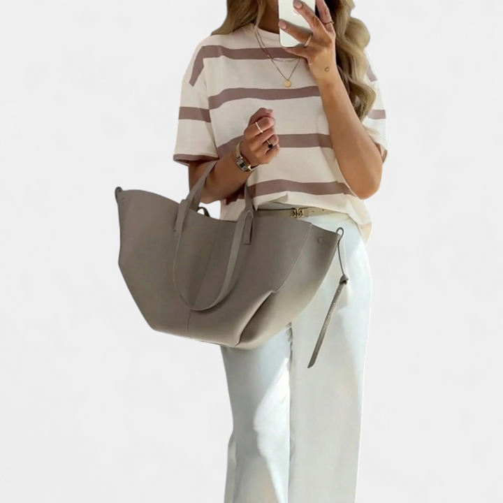 Tessa | Relaxed Striped Soft Crew Top