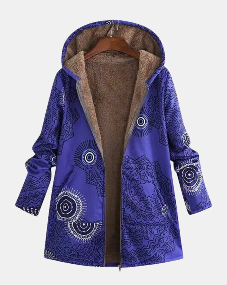 Isabelle navy mandala fleece hoodie