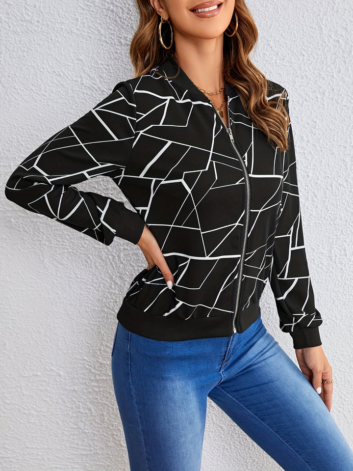Sophie | Artistic Pattern Zip-Up Jacket