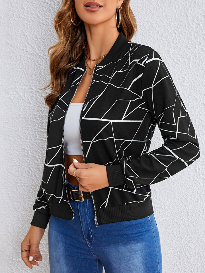 Sophie | Artistic Pattern Zip-Up Jacket