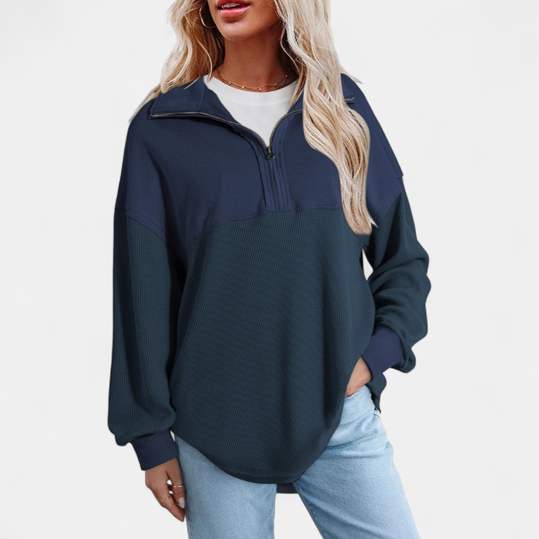 Xanthe | Relaxed Waffle Knit Pullover Top
