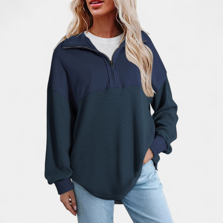 Xanthe | Relaxed Waffle Knit Pullover Top