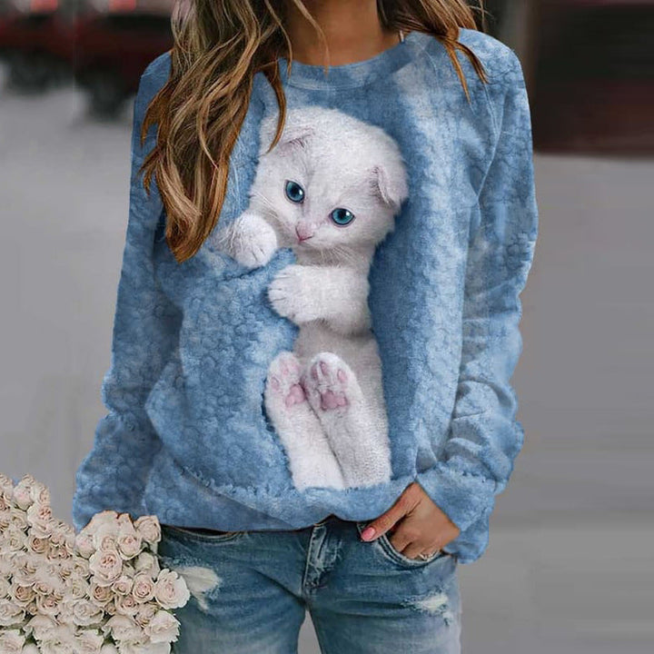 Imogen | Cosy Cat Print Sweatshirt