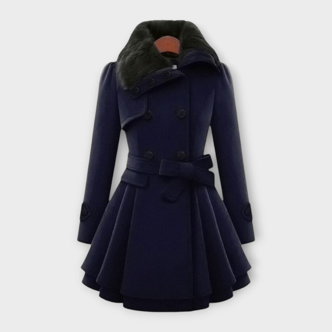 Tess - Elegant Coat with Faux Fur