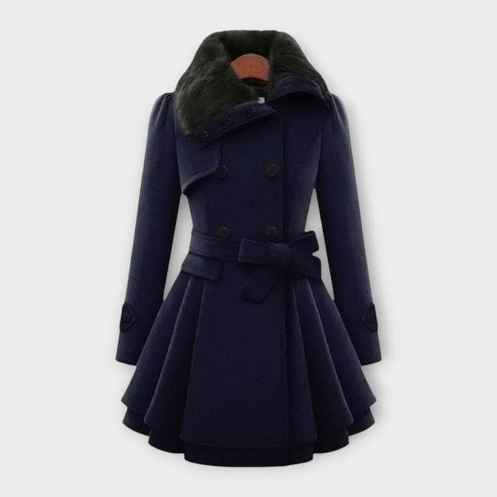 Tess - Elegant Coat with Faux Fur