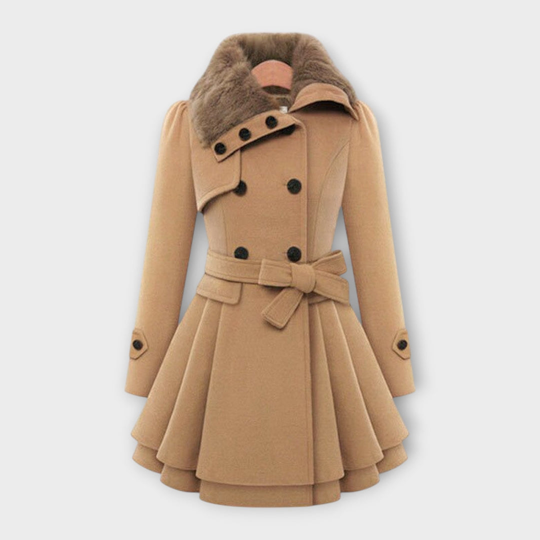 Tess - Elegant Coat with Faux Fur