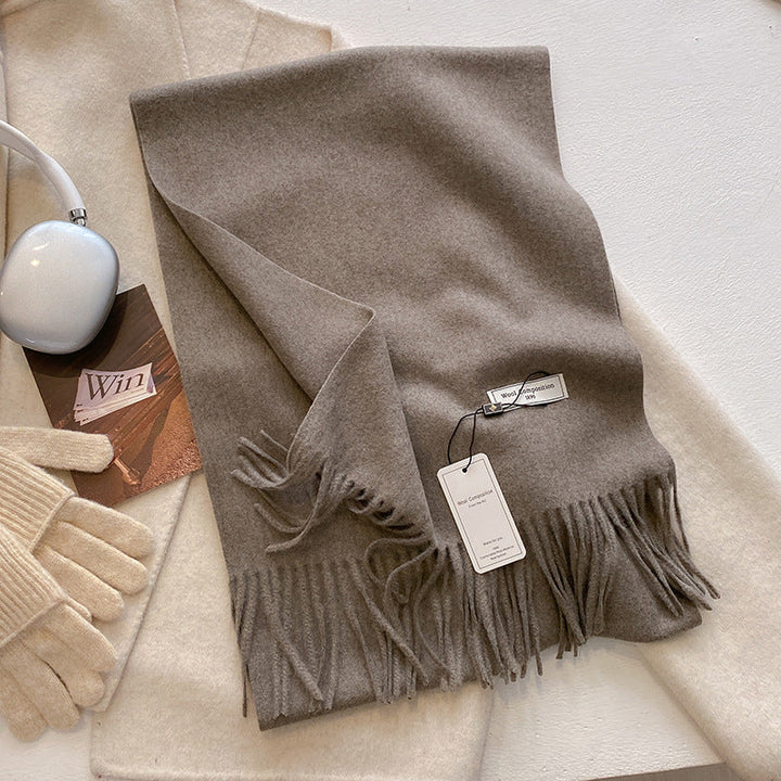 Kiara | Comfy Soft Plain Tassel Scarf Shawls
