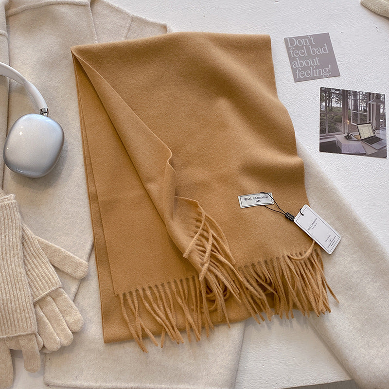 Kiara | Comfy Soft Plain Tassel Scarf Shawls