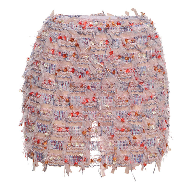 Tamara | Chic Fringe Detail High-Waist Mini Skirt