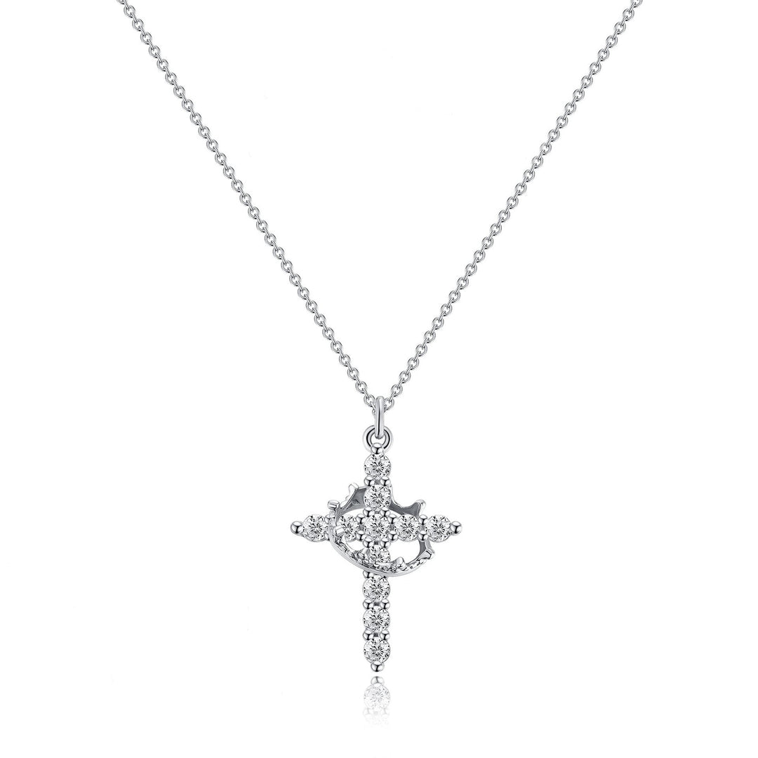 Rachael | Classic Cross & Crown Necklace