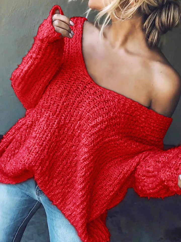 Sabrina | Comfy Drop Shoulder Long Sleeve Sweater