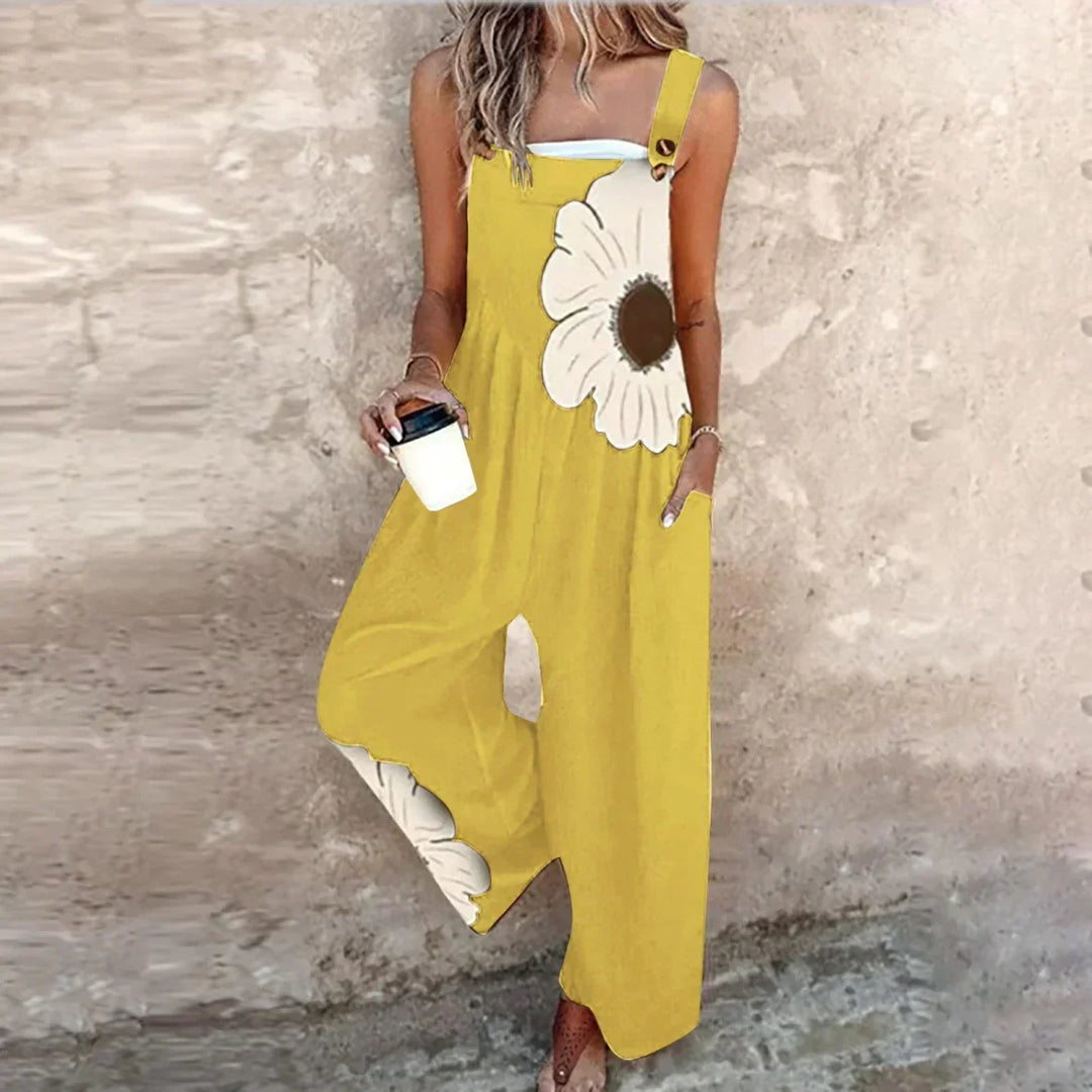 Comfortable printed dungarees