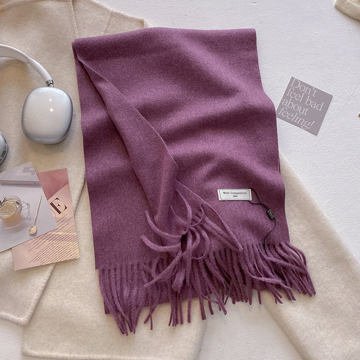 Kiara | Comfy Soft Plain Tassel Scarf Shawls