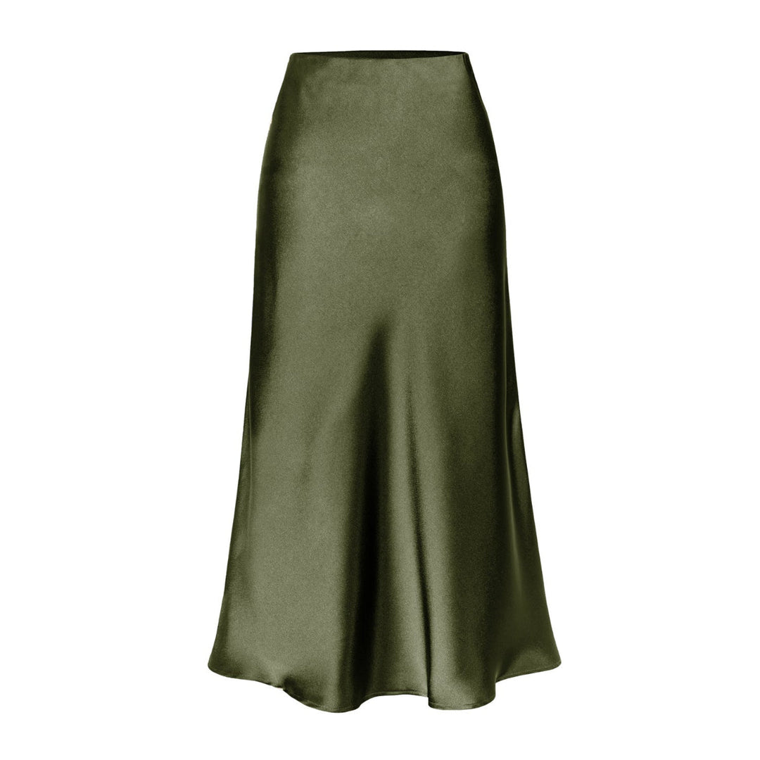 Yasmin | Elegant High Waist Side Slit Midi Skirt
