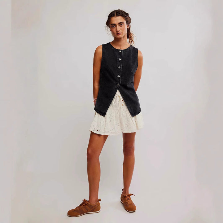 Poppy | Comfy Button Down Sleeveless Vest