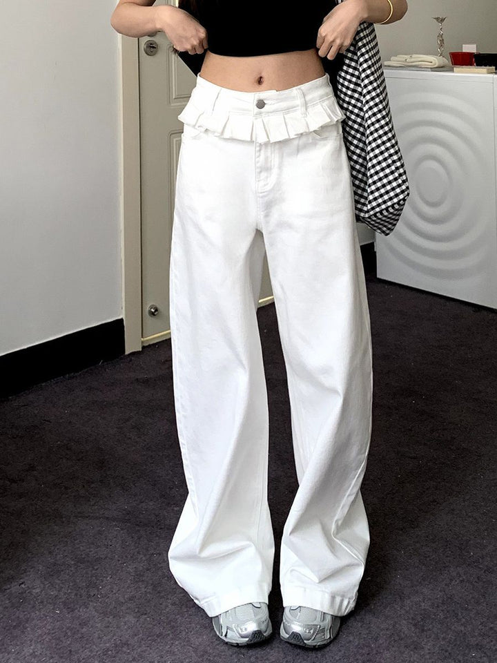 Ruby | Elegant Lace-Trimmed Wide-Leg Jeans