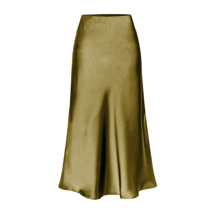 Yasmin | Elegant High Waist Side Slit Midi Skirt