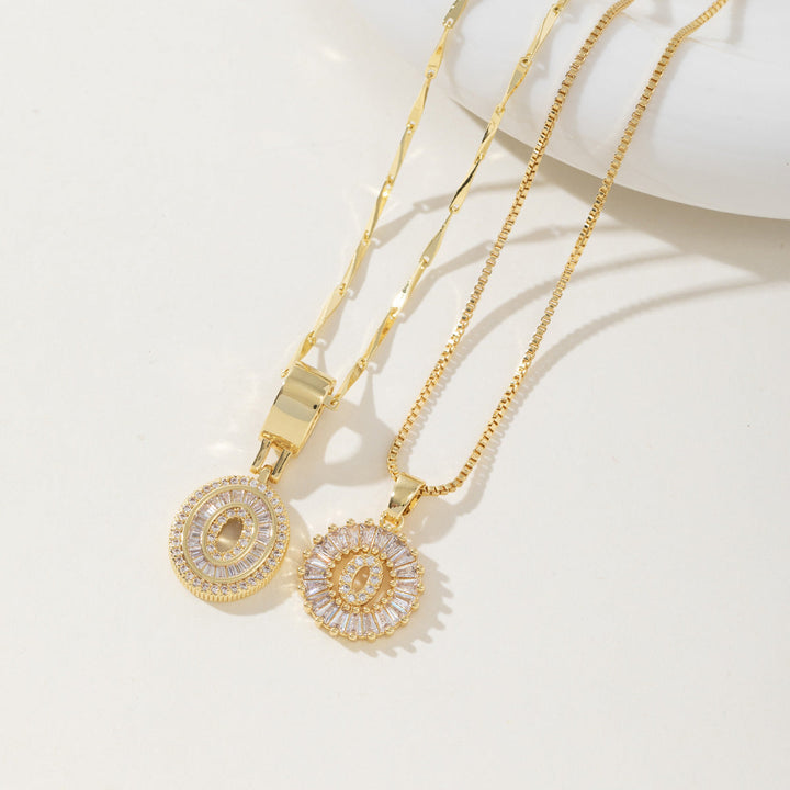 Danielle | Elegant 2-Pack Initial Letter Pendant Necklaces